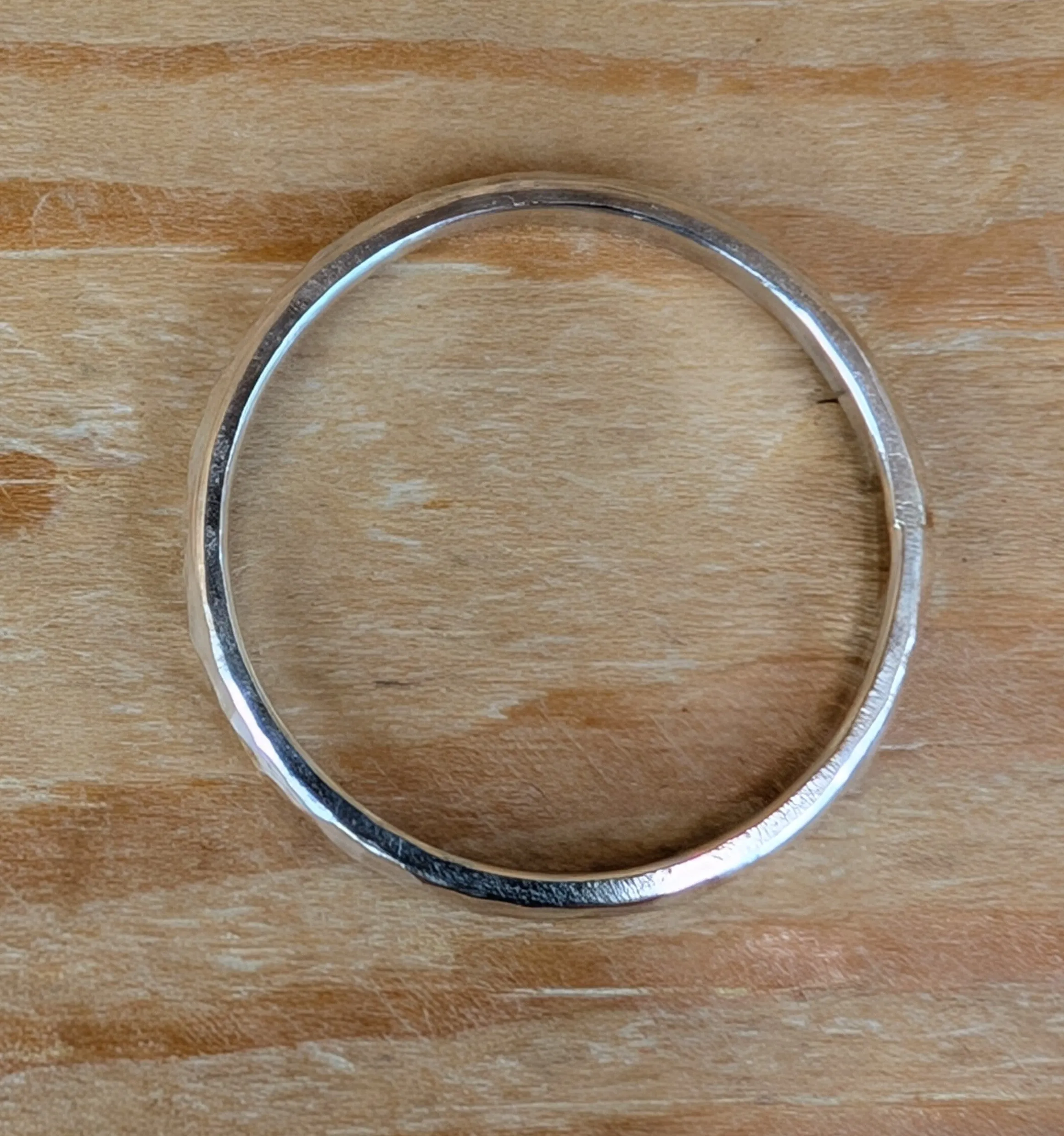 sterling silver curved hammered stacking ring