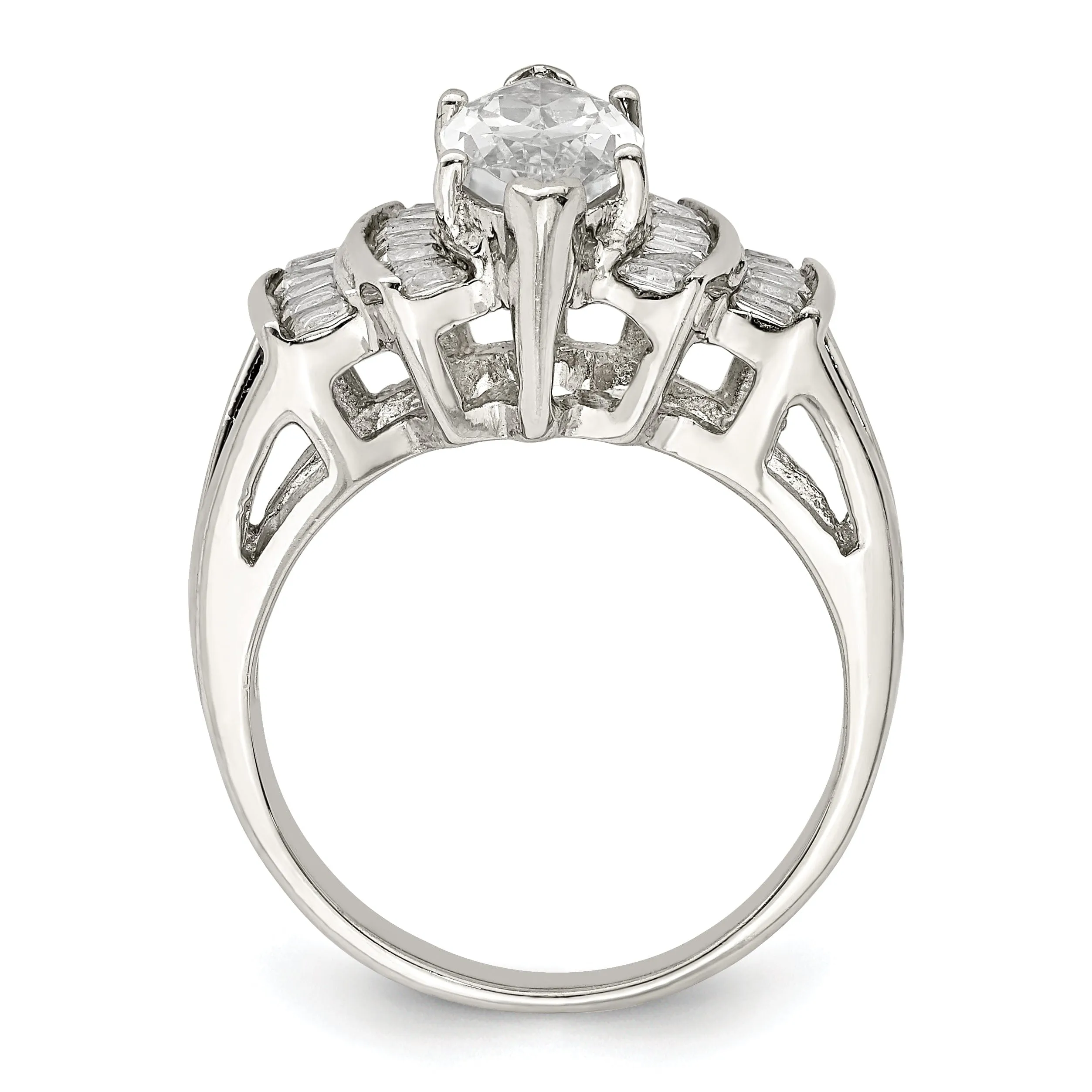 Sterling Silver Fancy Cubic Zirconia Ring