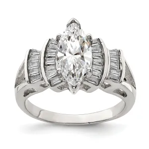 Sterling Silver Fancy Cubic Zirconia Ring