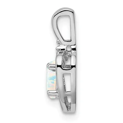 Sterling Silver Gemstone and Diamond Heart Pendants