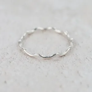 Sterling Silver Geo Wave Stacking Ring