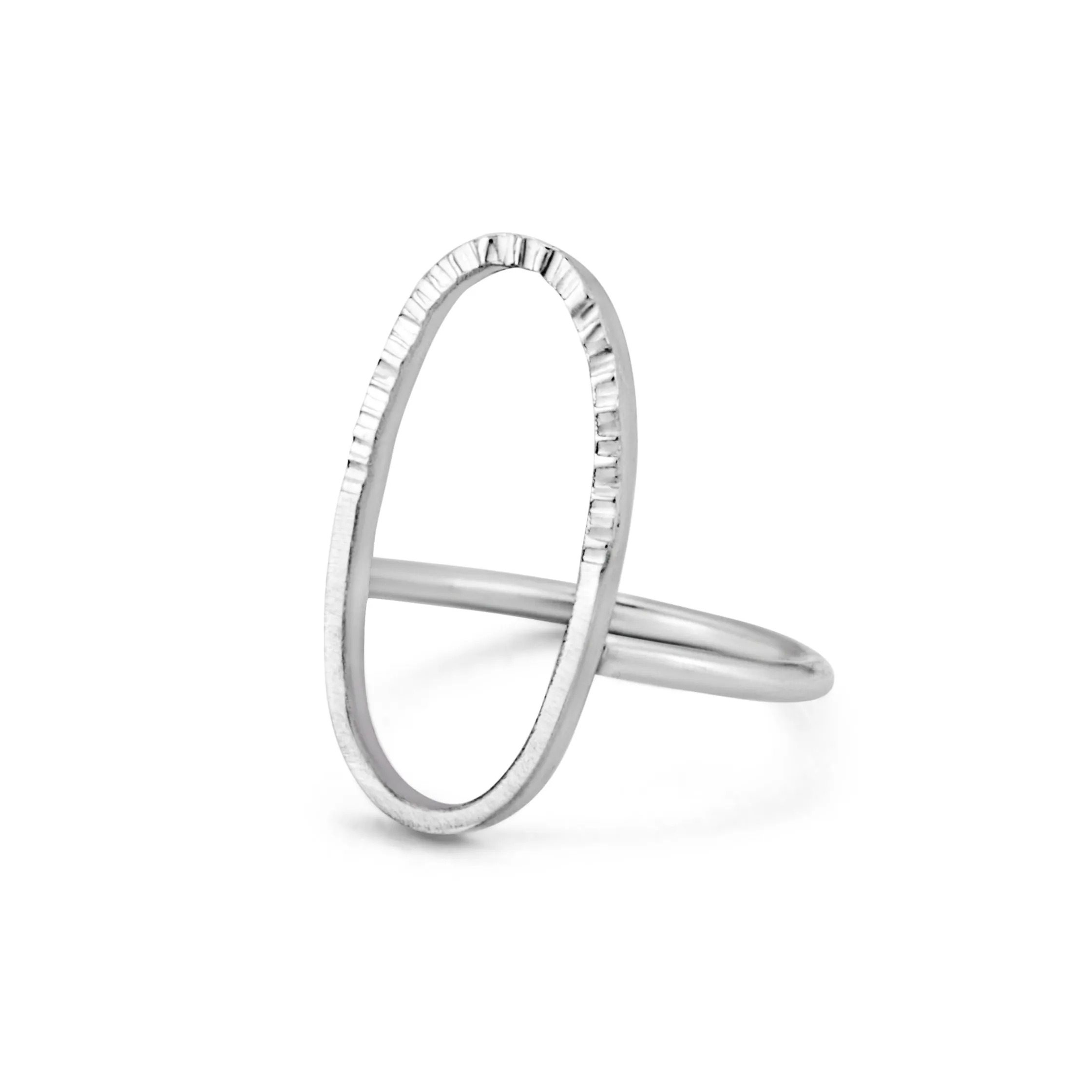 Sterling Silver Geometric Stackable Ring - OVAL - Ring Jacket