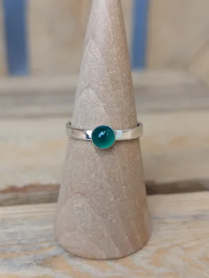 sterling silver green agate ring