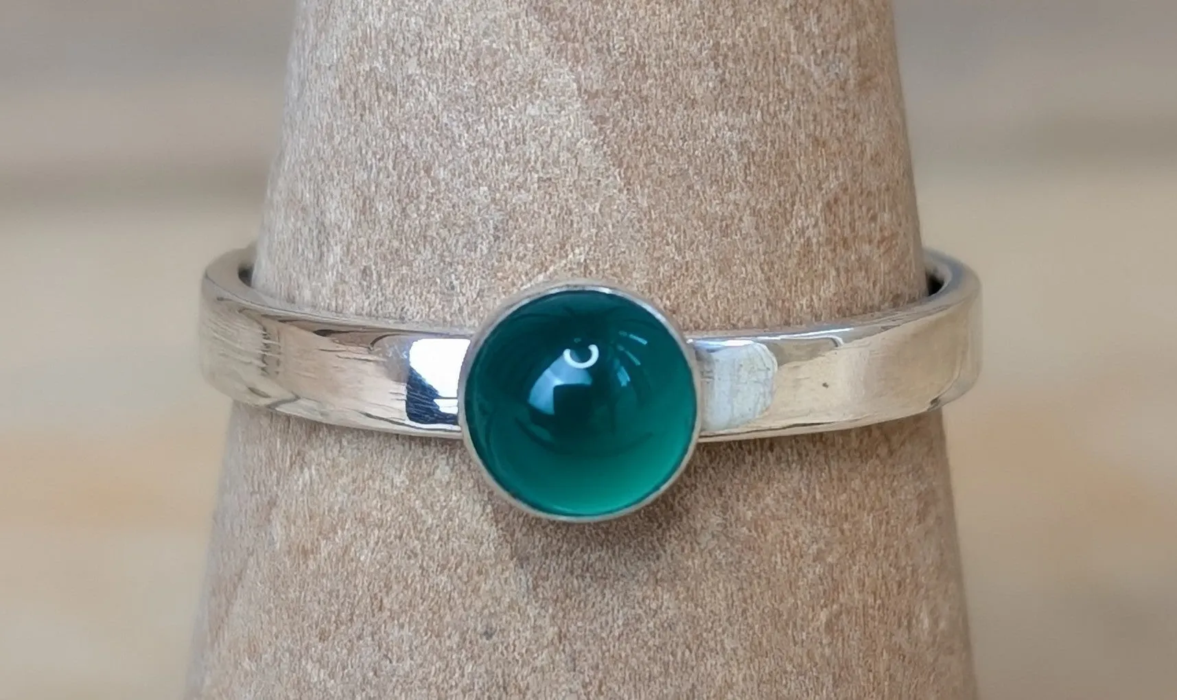 sterling silver green agate ring