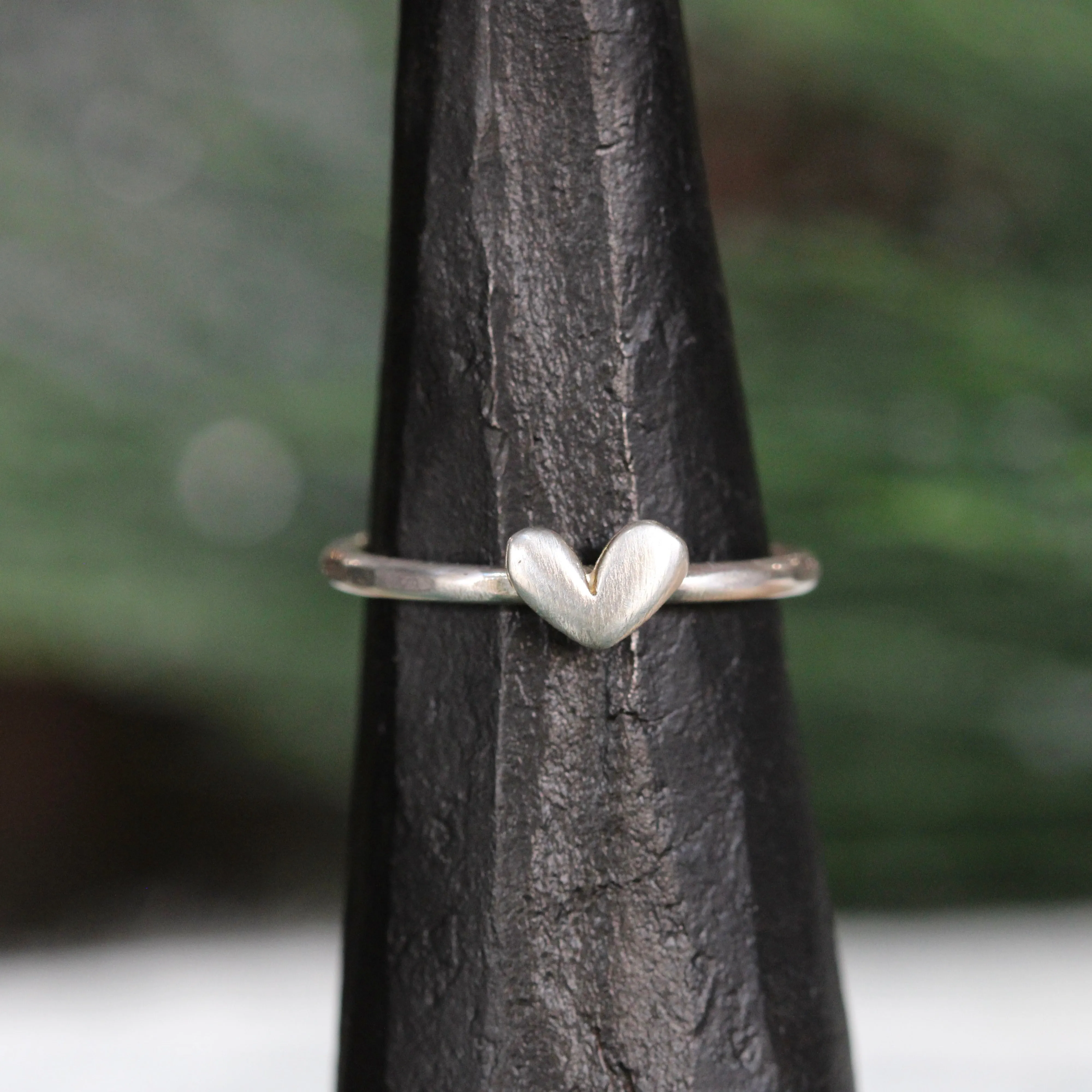 sterling silver heart stacking ring