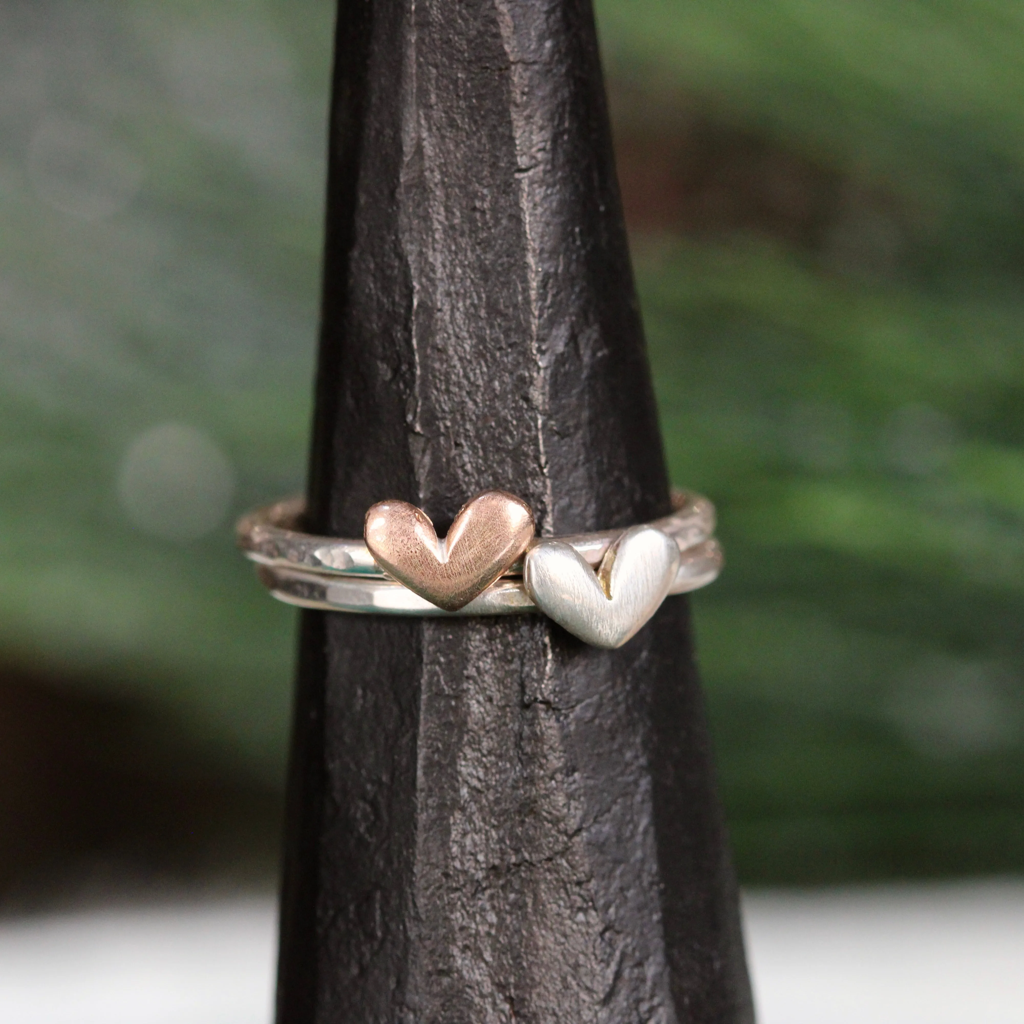 sterling silver heart stacking ring