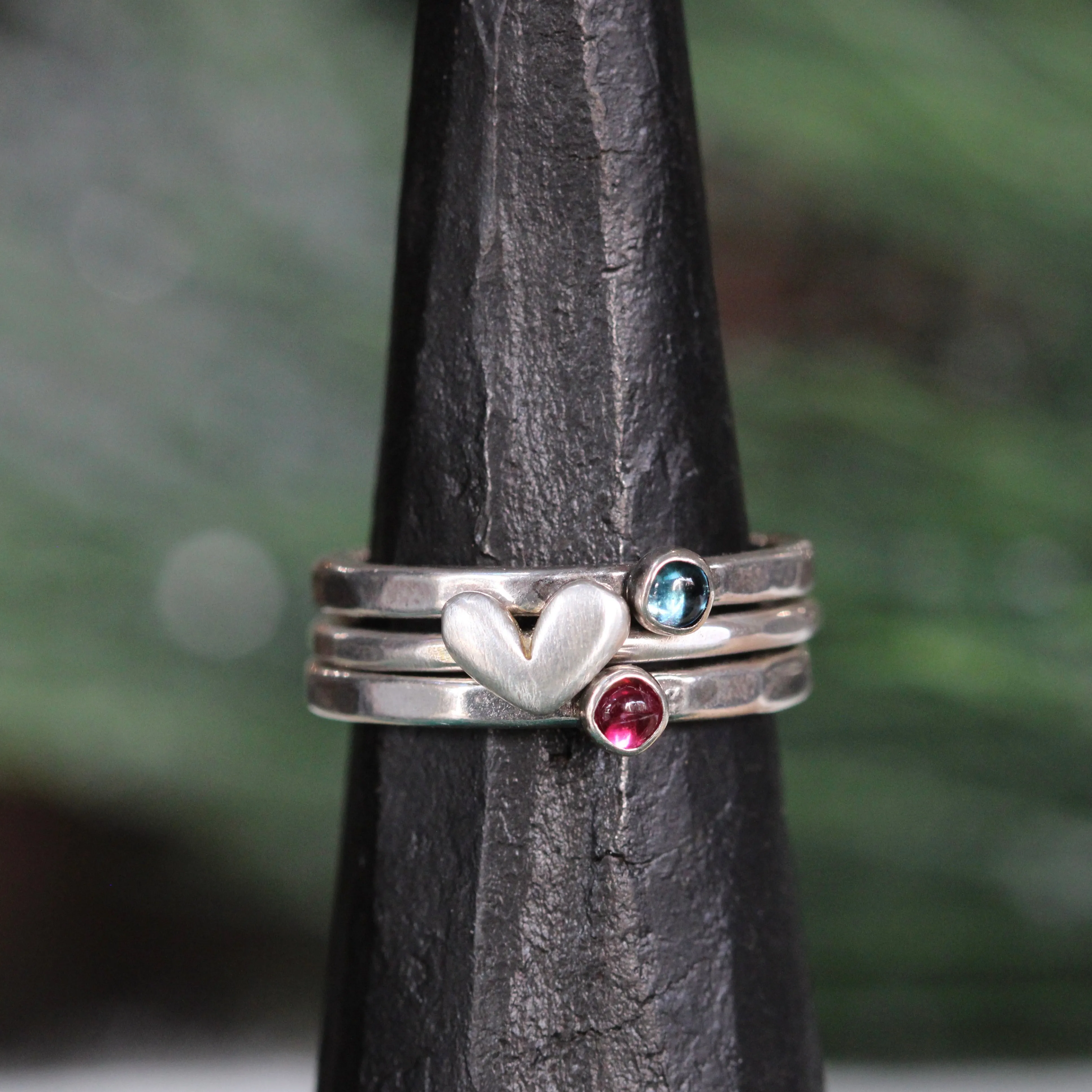 sterling silver heart stacking ring