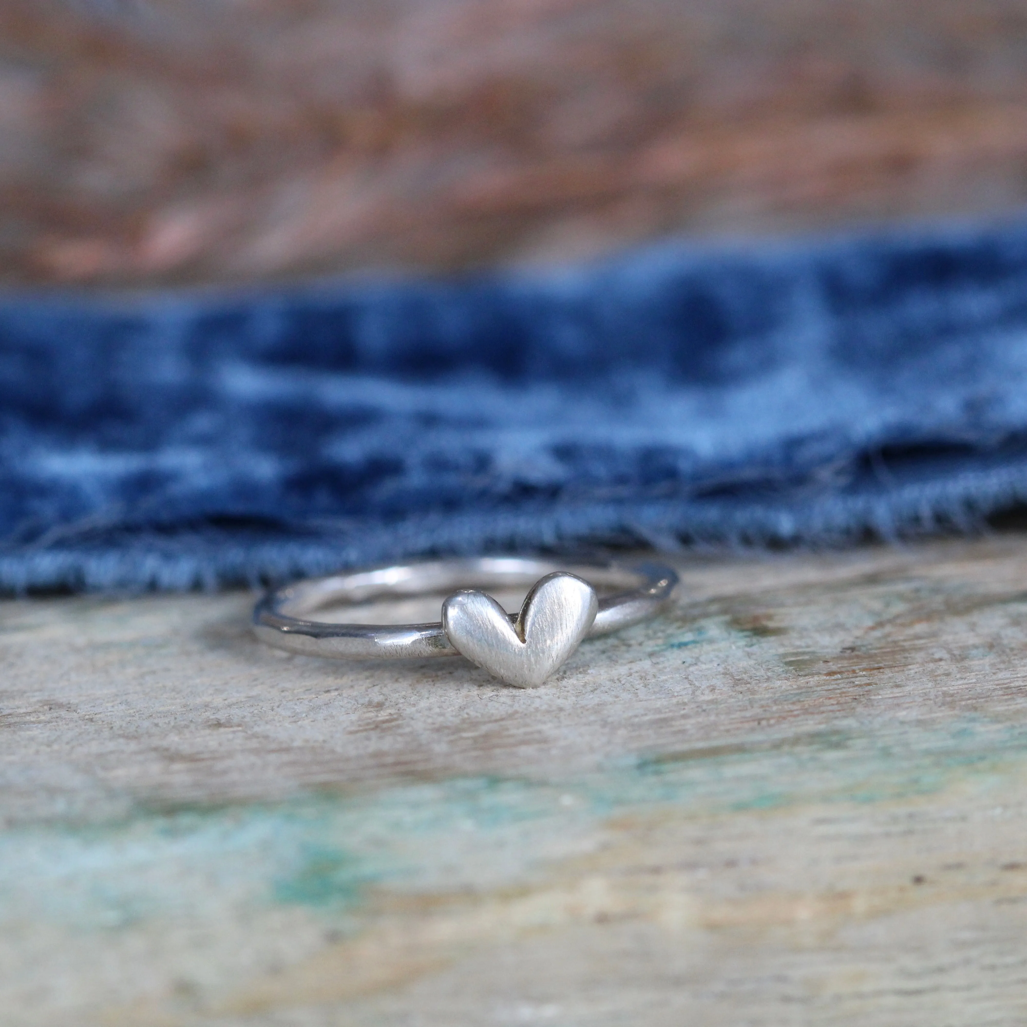 sterling silver heart stacking ring