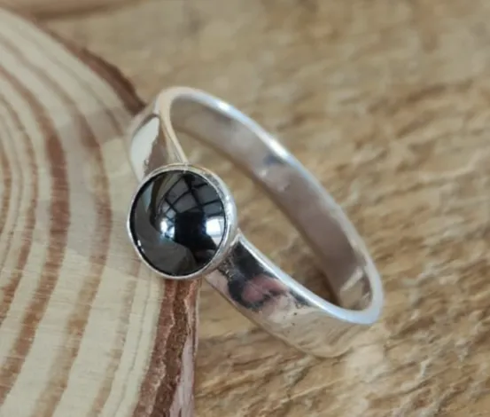 sterling silver hematite ring