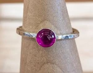 sterling silver lab created ruby stacking ring
