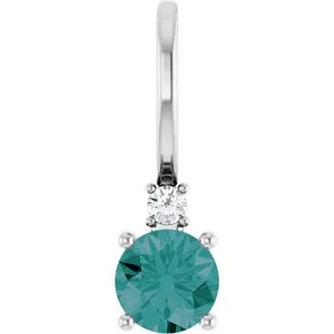 Sterling Silver Natural Alexandrite & .015 CT Natural Diamond Charm/Pendant
