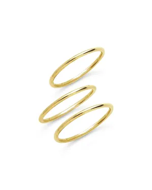 Sterling Silver Polished Band Set of 3