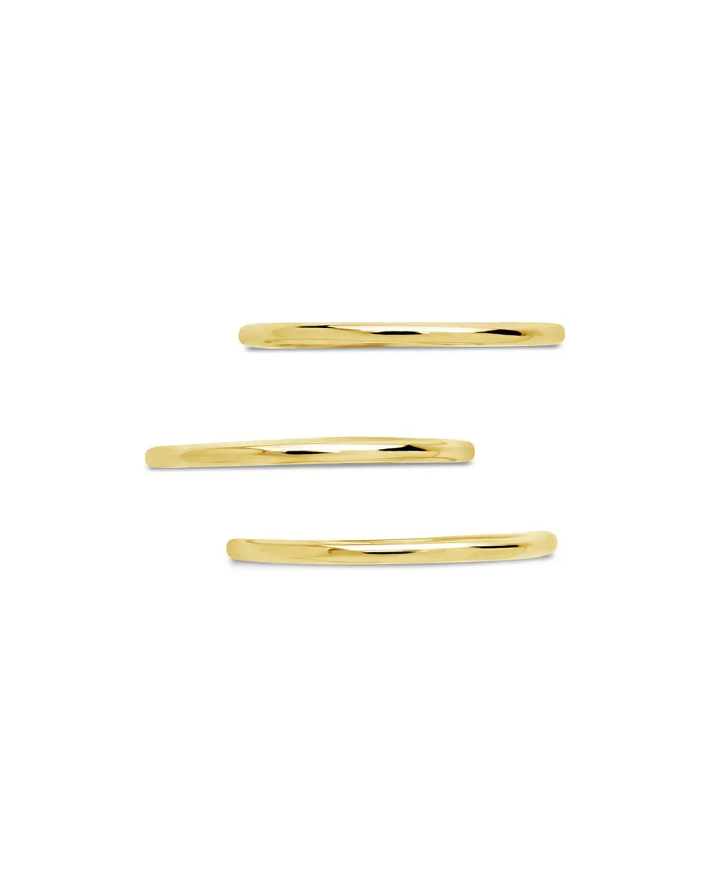 Sterling Silver Polished Band Set of 3