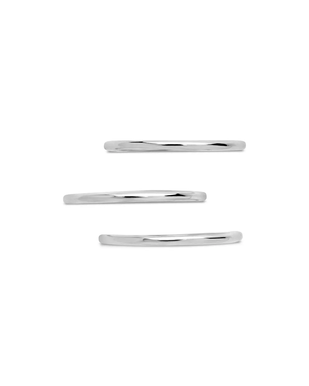 Sterling Silver Polished Band Set of 3