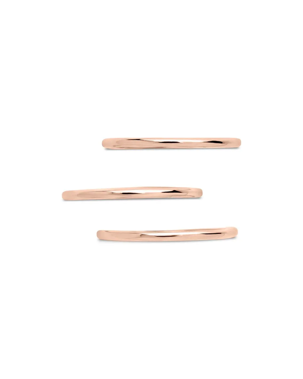 Sterling Silver Polished Band Set of 3