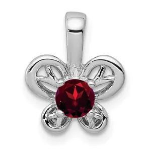 Sterling Silver Round Gemstone Butterfly 11 mm Pendants