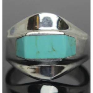 Sterling Silver Turquoise Ring Size 10