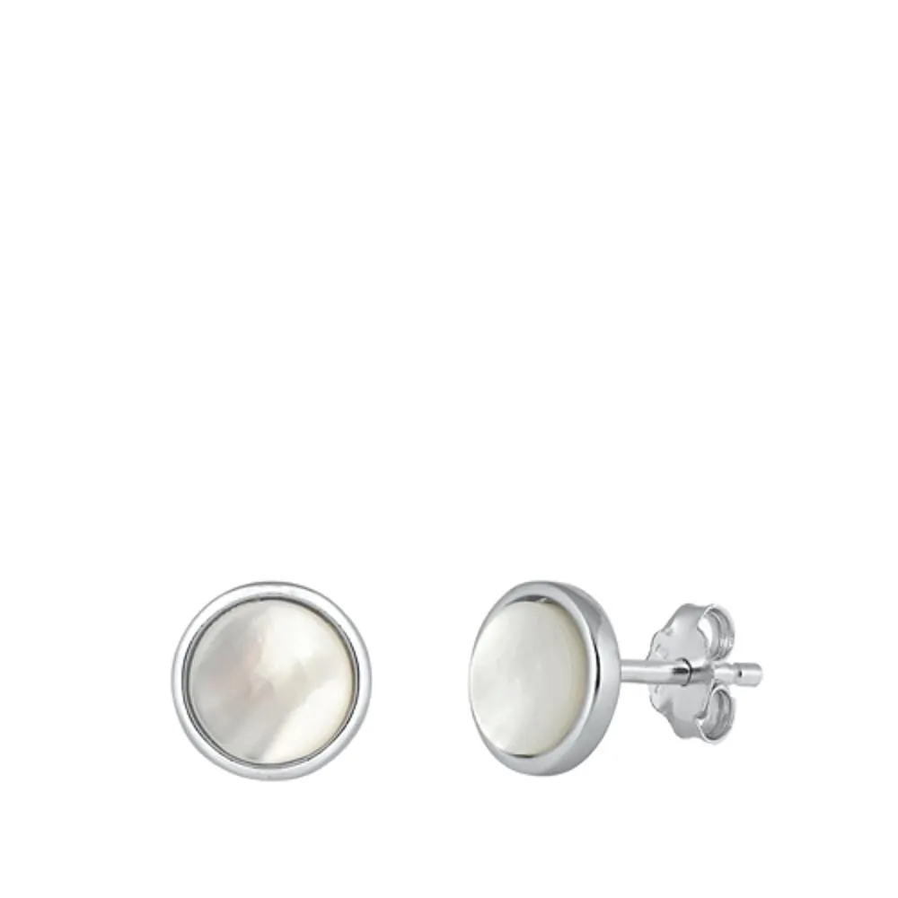 Sterling Silver Wholesale Mother of Pearl Chic Fashion Stud Earrings 925 New