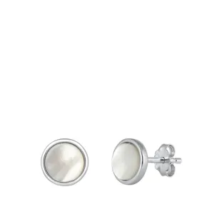 Sterling Silver Wholesale Mother of Pearl Chic Fashion Stud Earrings 925 New