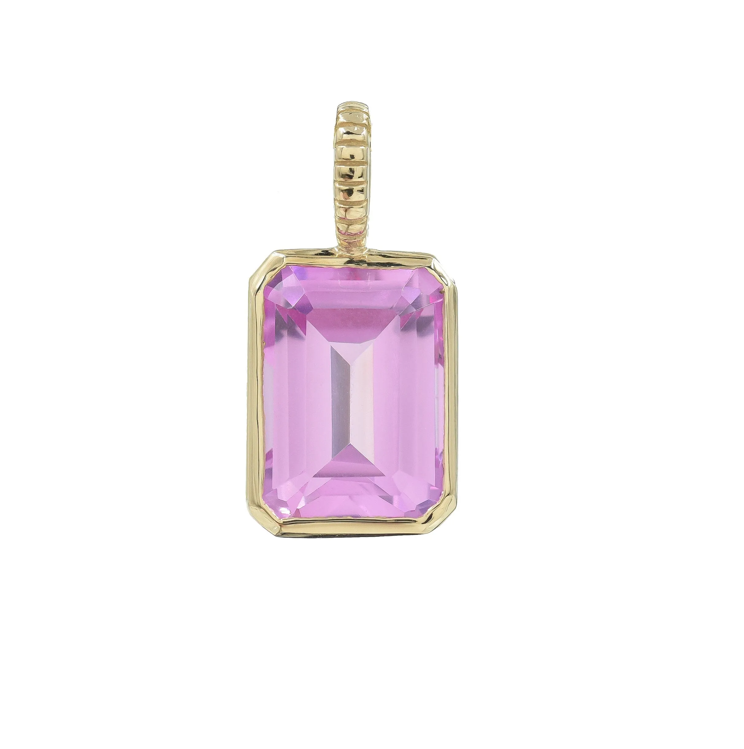 Strawberry Topaz Emerald Cut DETACHABLE Jollie Pendant Only
