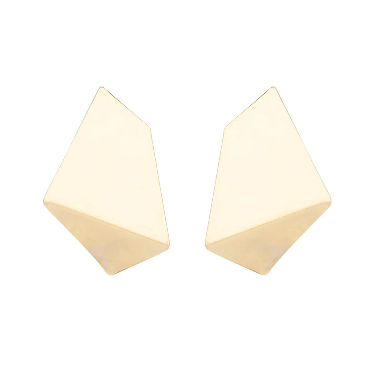 Stud Gold Geometric Bent Earrings for Women
