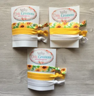 Sunflower Hair Ties, Set of 3 Cards