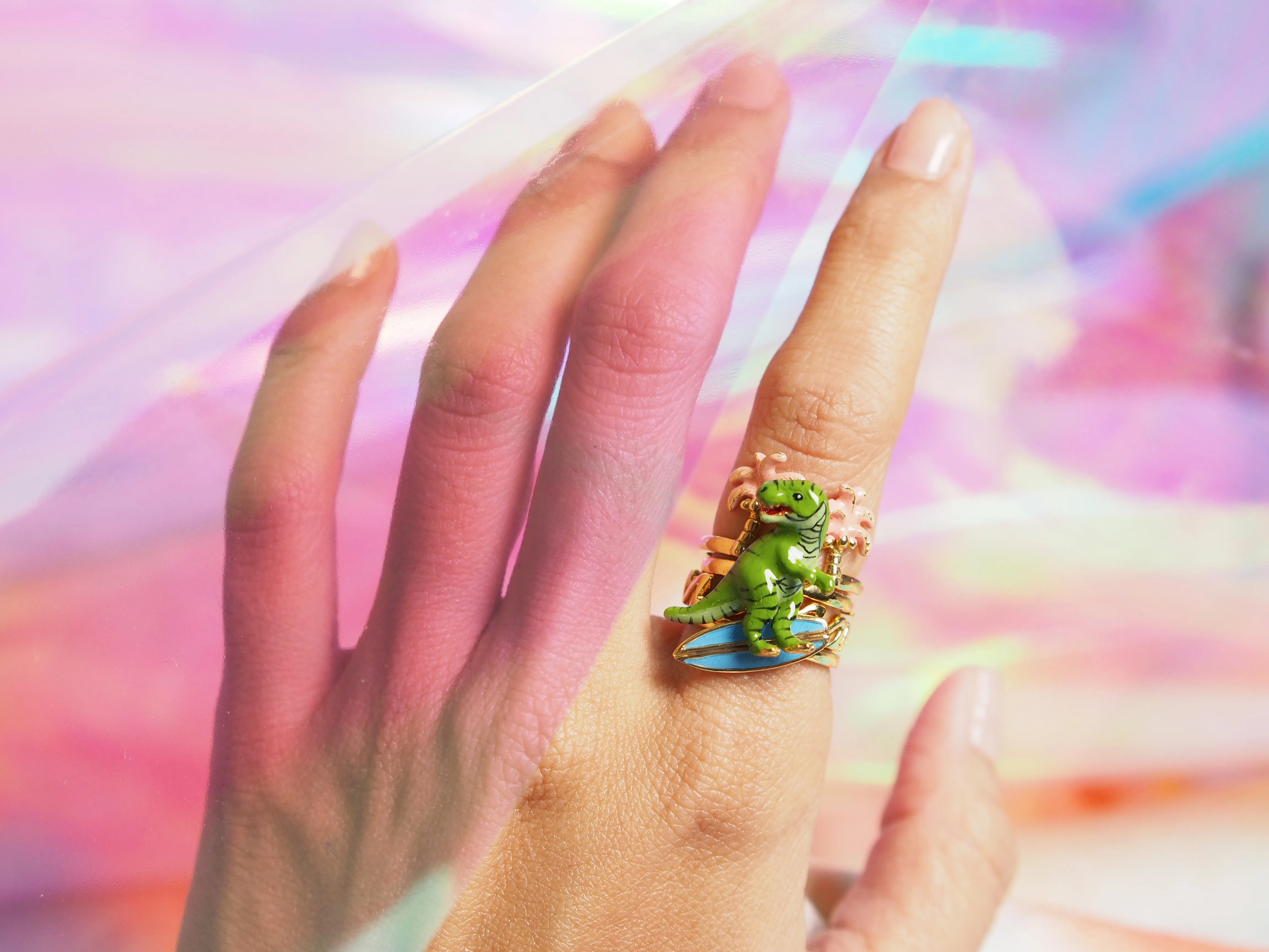 T-Rex Surfer Stacking Ring | Happy Story