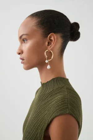 Talla Pearl Drop Hoop