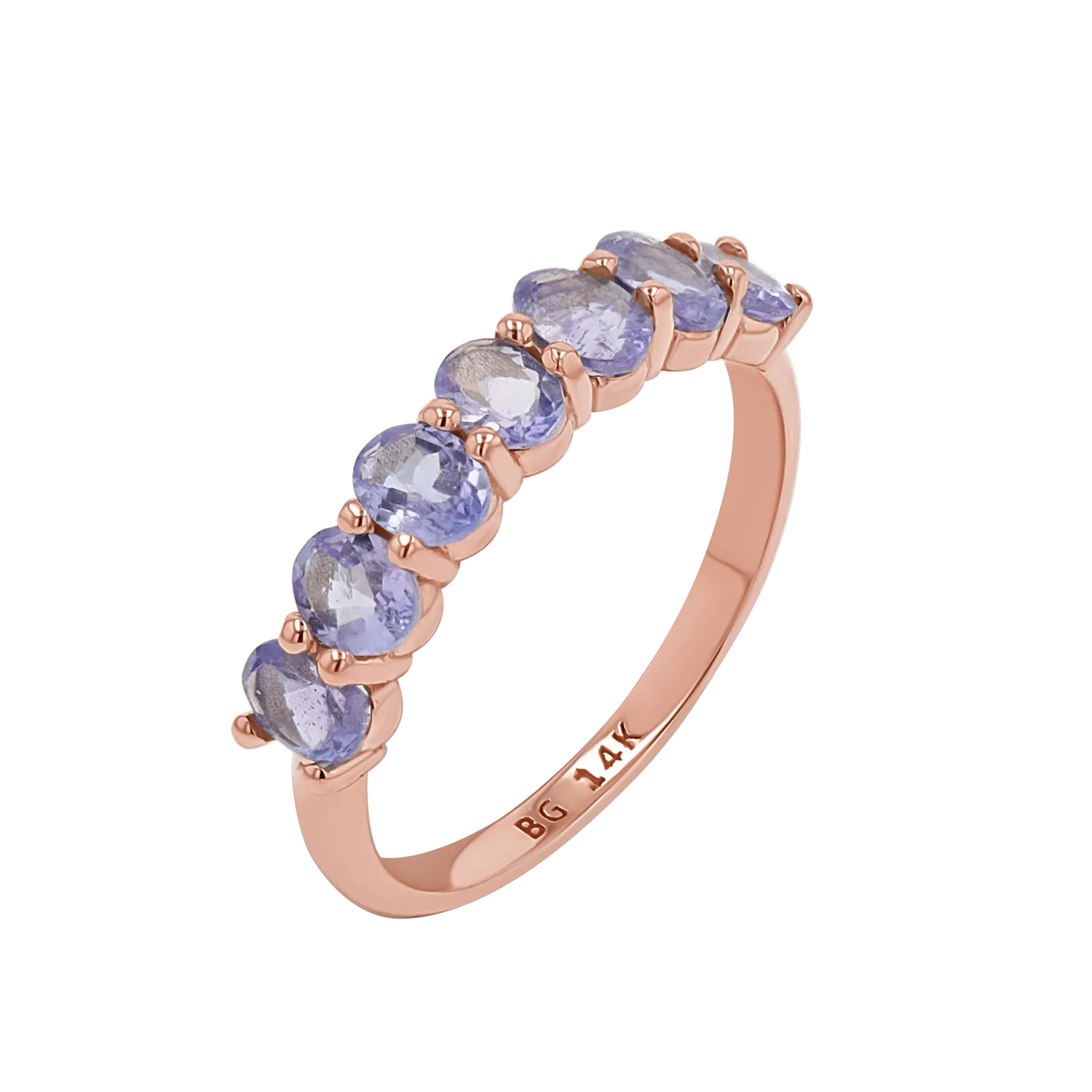 Tanzanite Oval Half Eternity Band