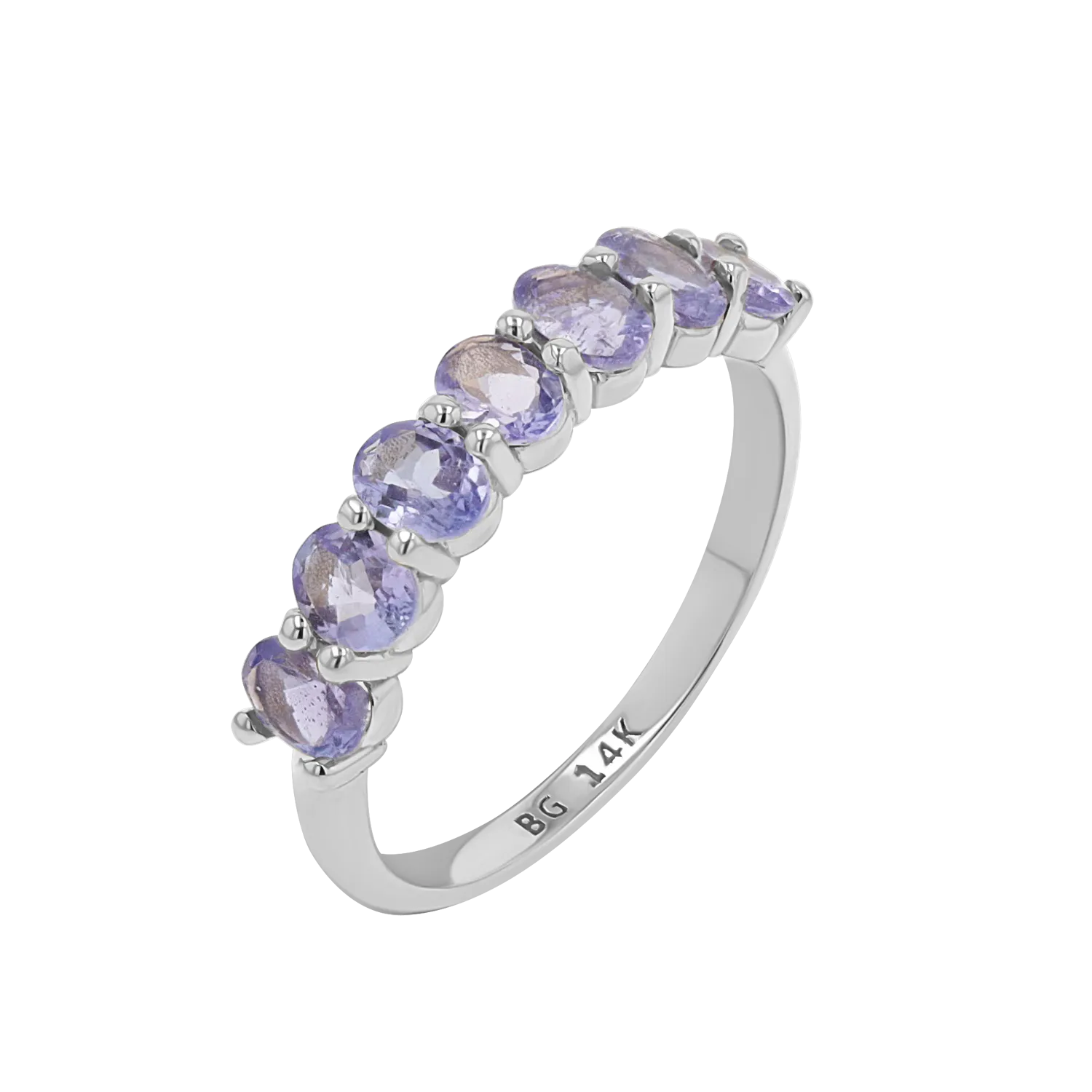 Tanzanite Oval Half Eternity Band
