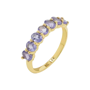 Tanzanite Oval Half Eternity Band