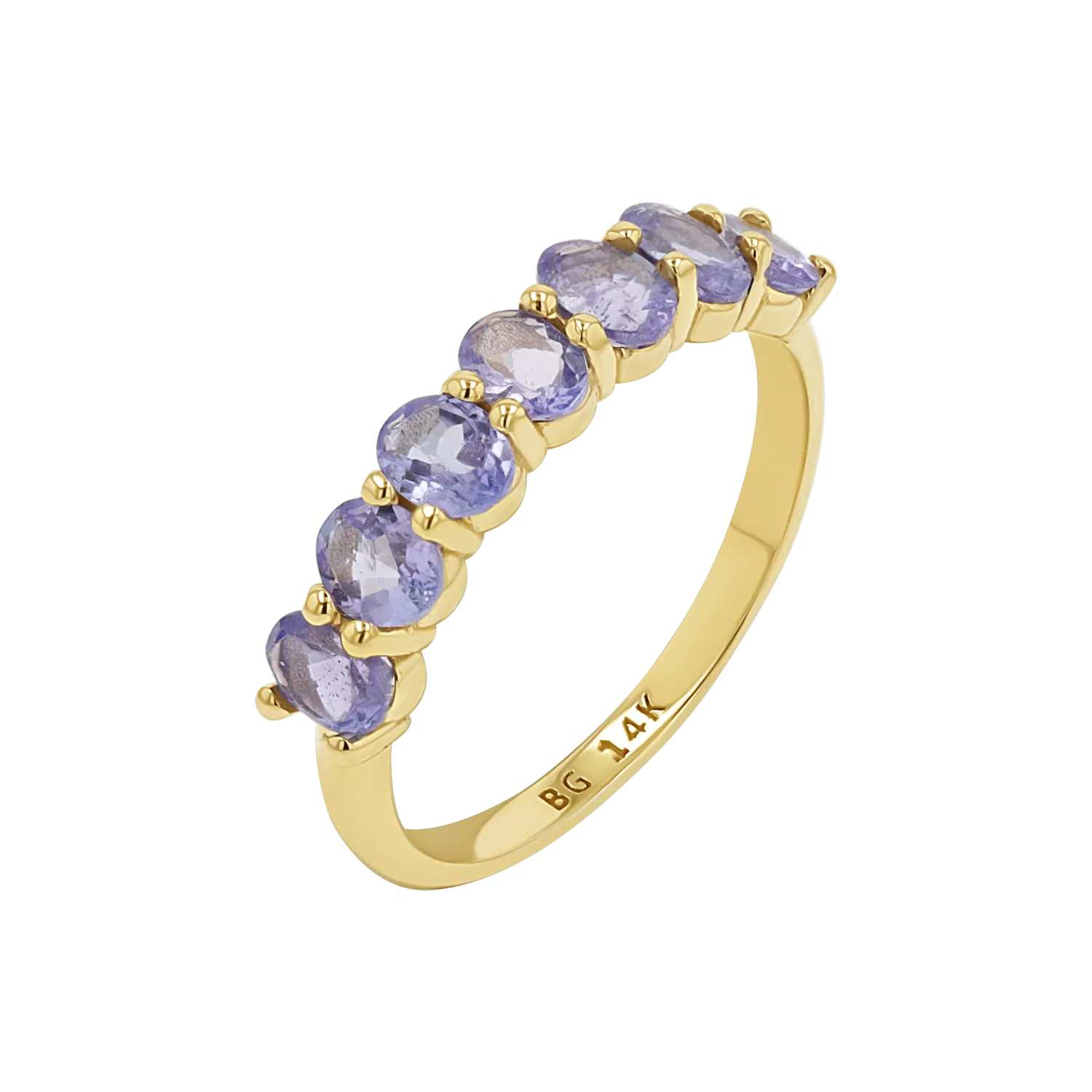 Tanzanite Oval Half Eternity Band