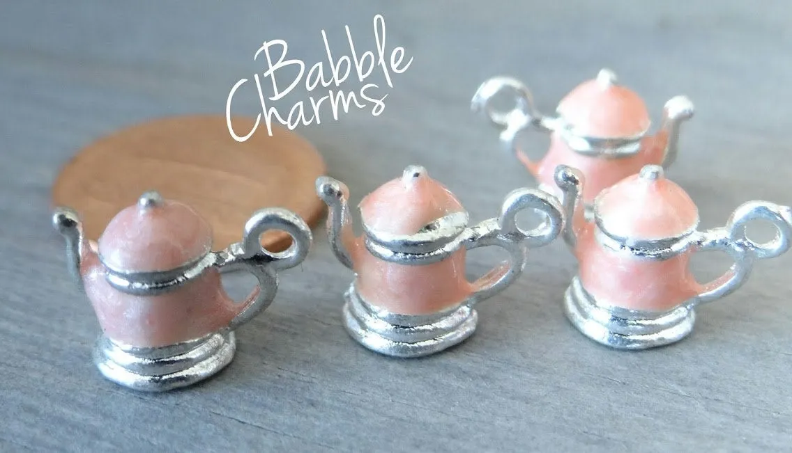Teapot charm, tea kettle, tea pot charm, Alloy charm, very high quality.Perfect for jewery making and other DIY projects