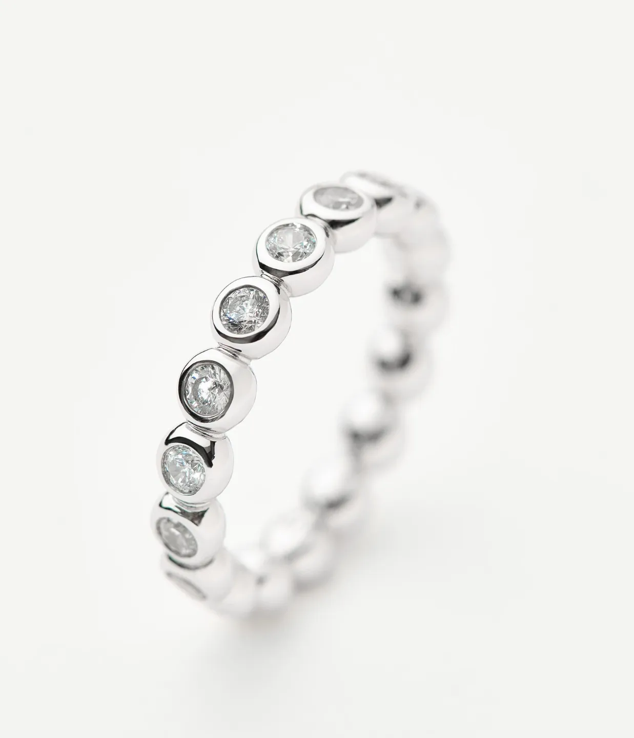 Tennis Stacking Ring in Silver
