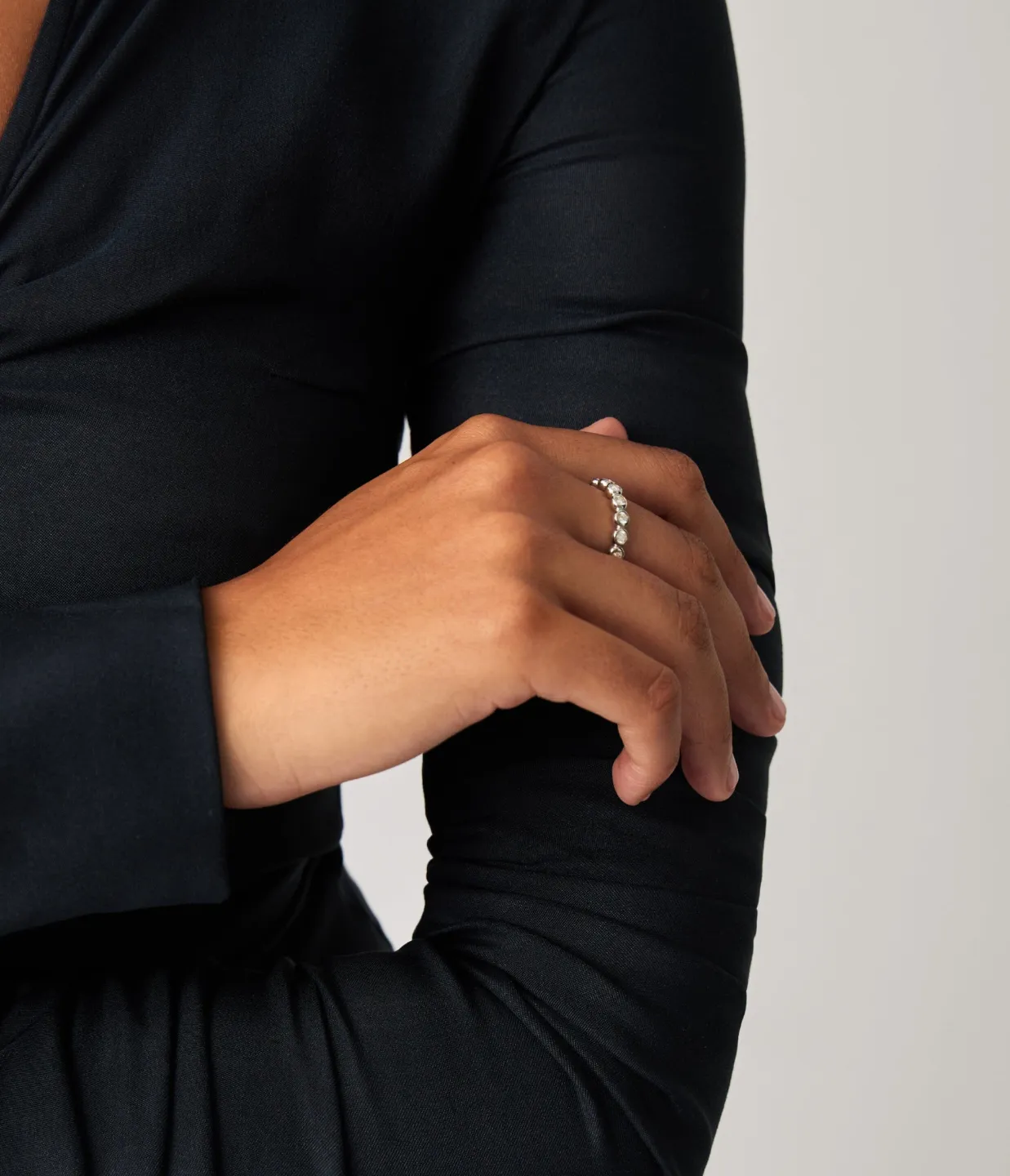 Tennis Stacking Ring in Silver