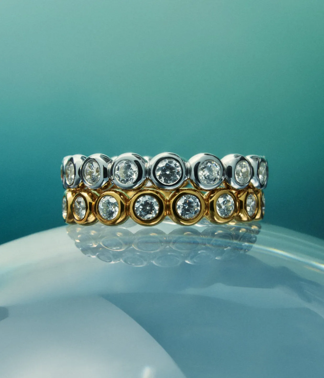 Tennis Stacking Ring in Silver