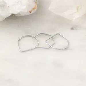 The Geometric Stacking Ring Set | Sterling Silver