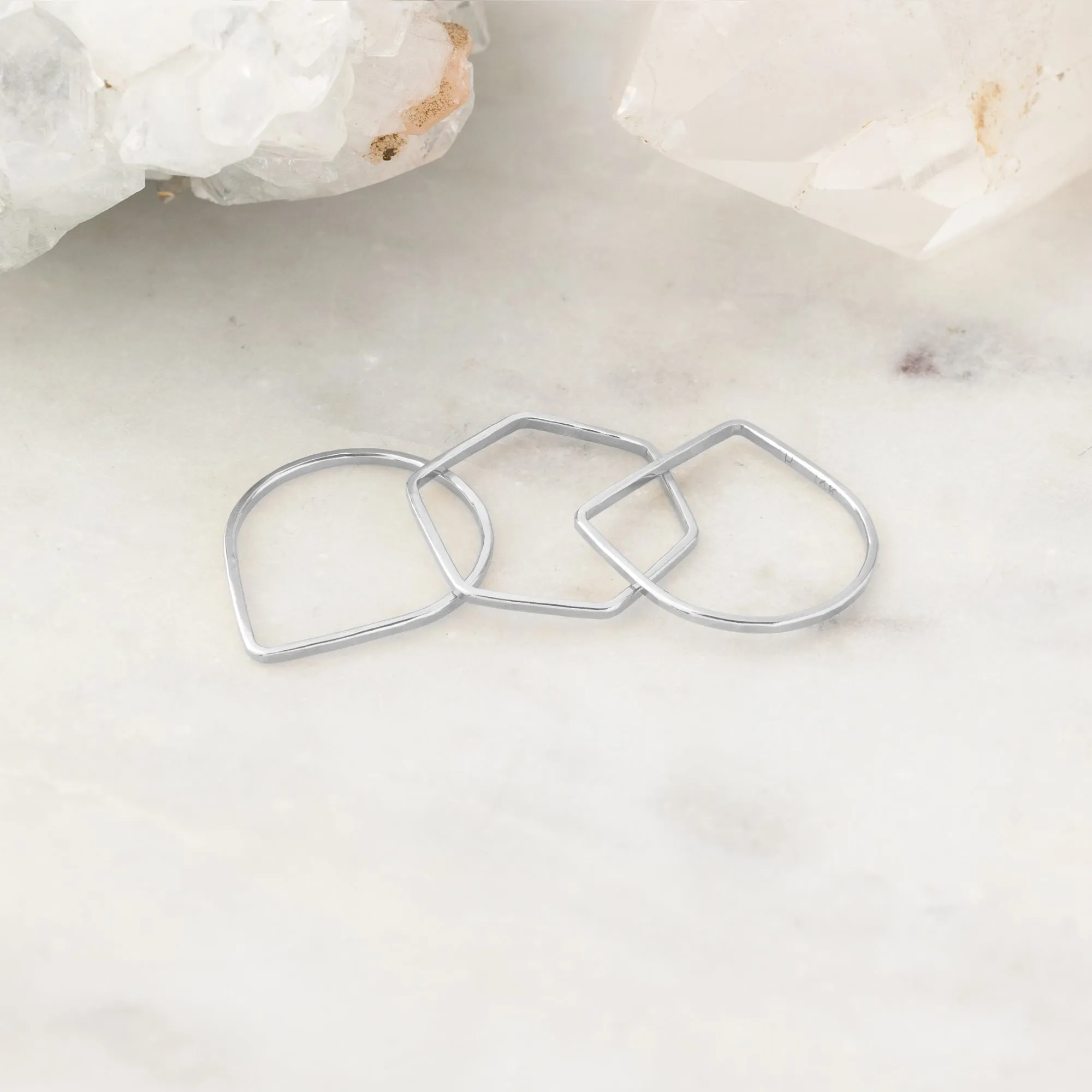 The Geometric Stacking Ring Set | Sterling Silver