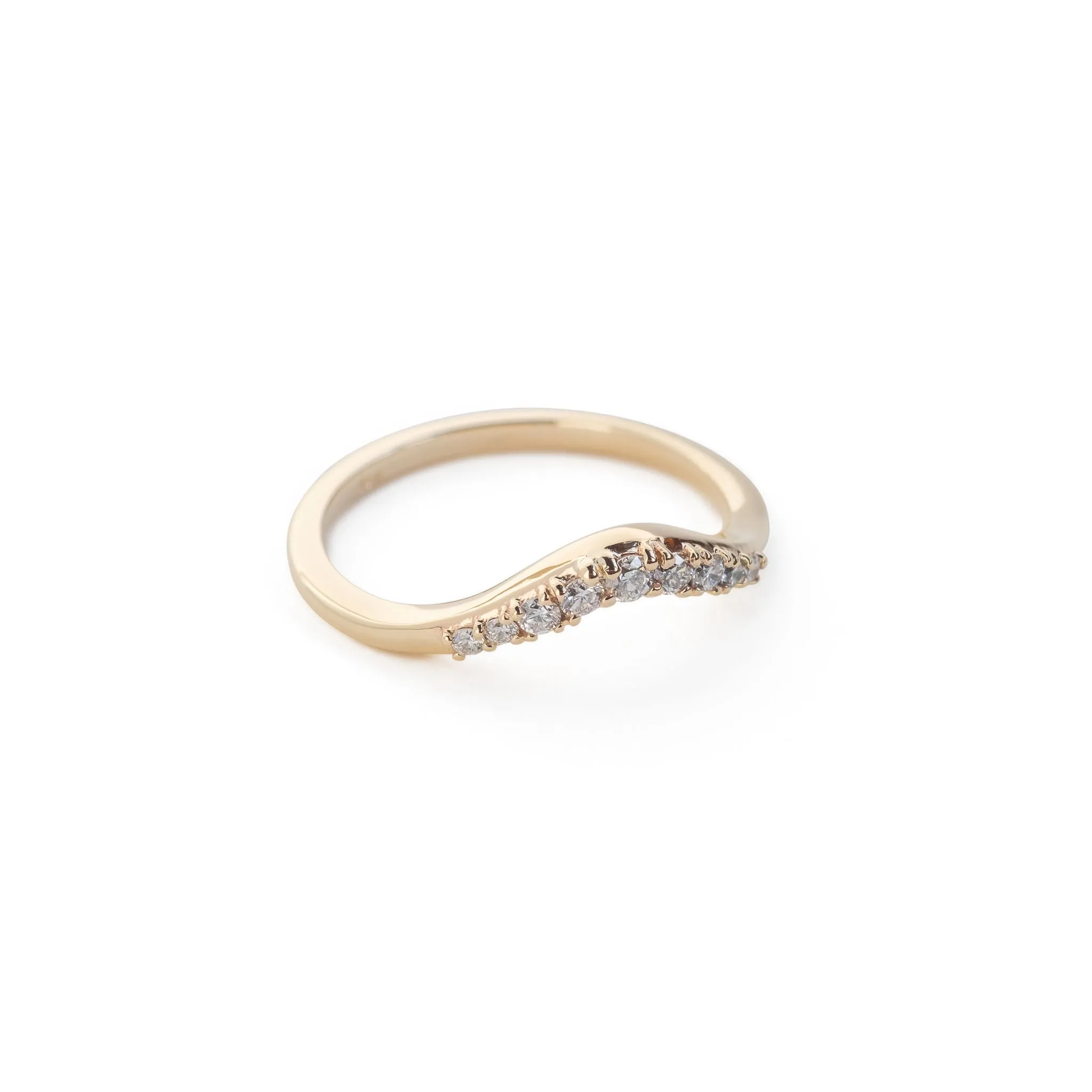 The Holly Arch Band with Diamonds in Yellow Gold