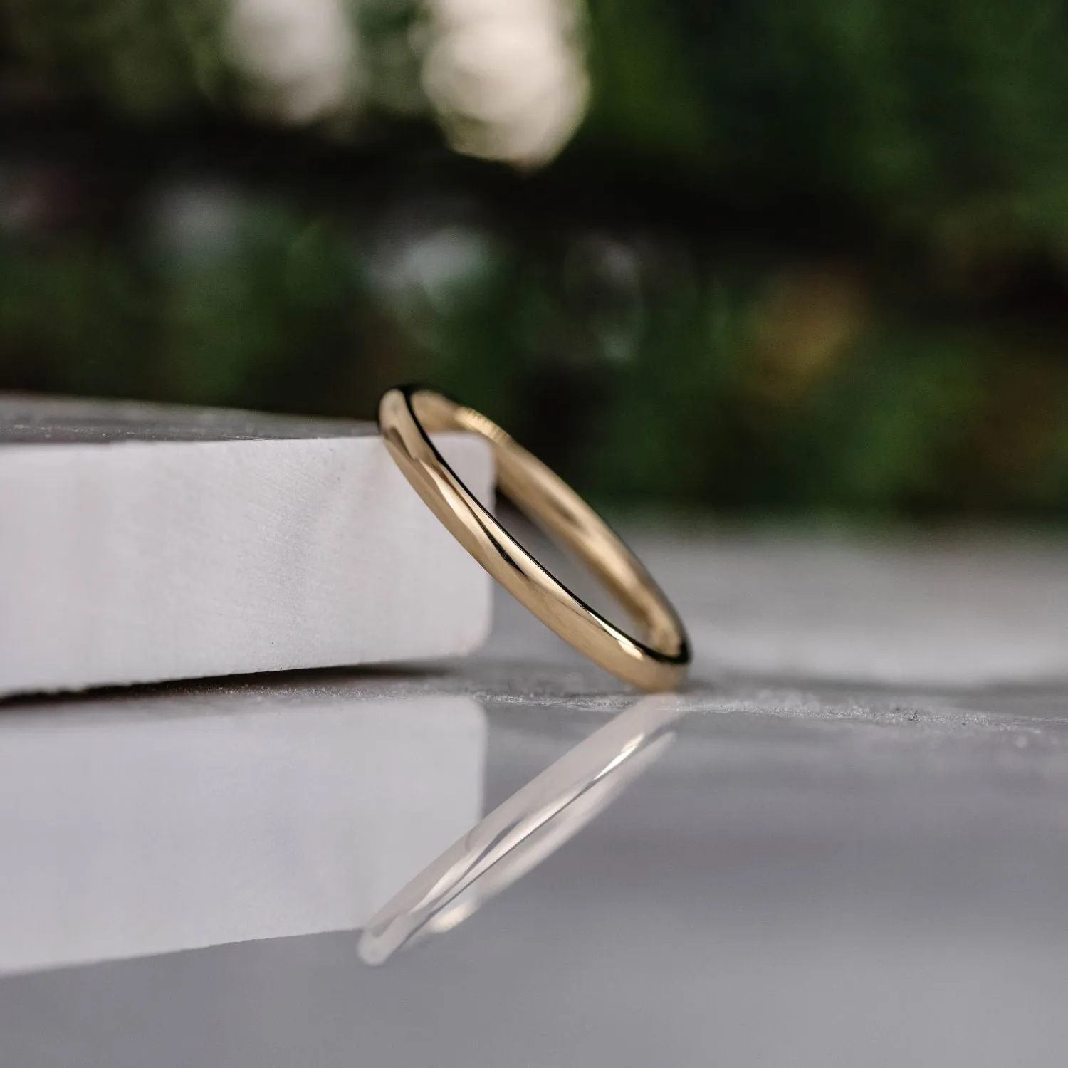 The Meridian | 2mm Women's Yellow Gold Stacking Ring