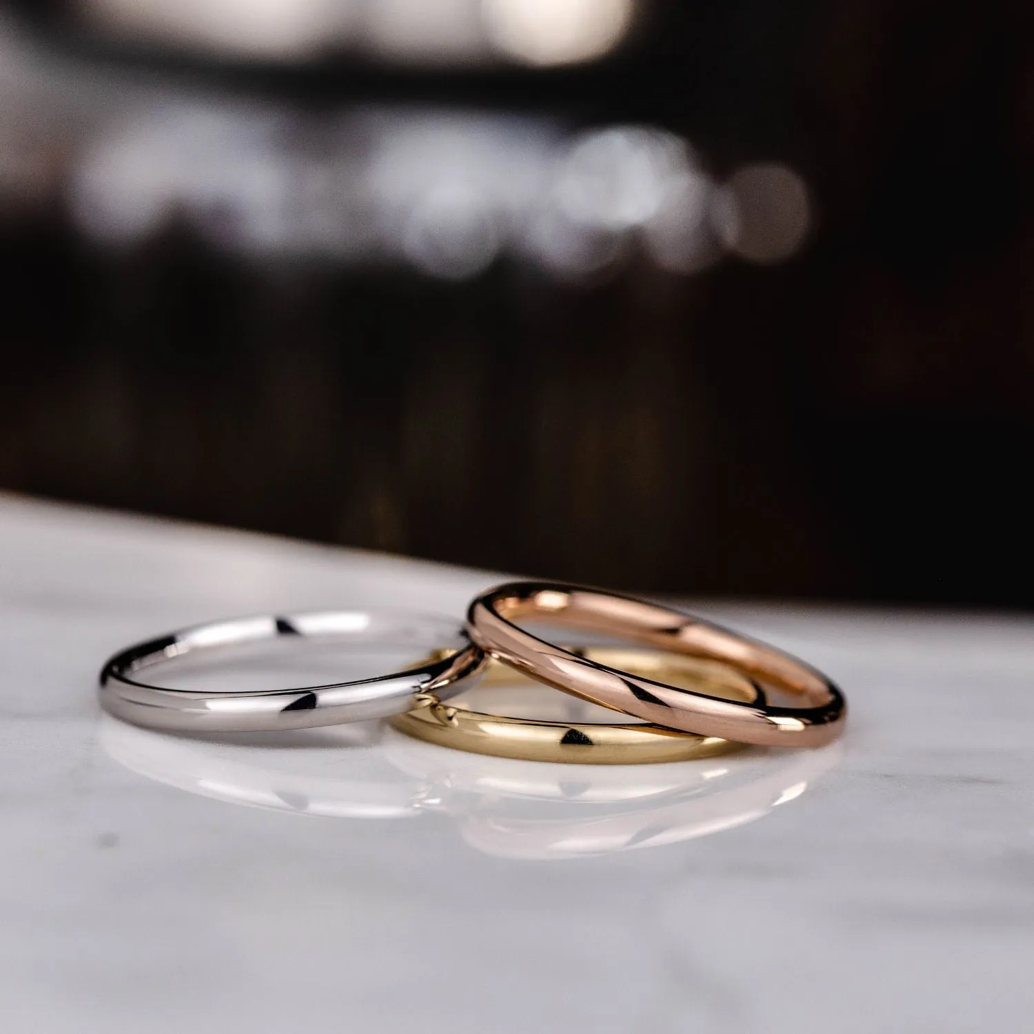 The Meridian | 2mm Women's Yellow Gold Stacking Ring
