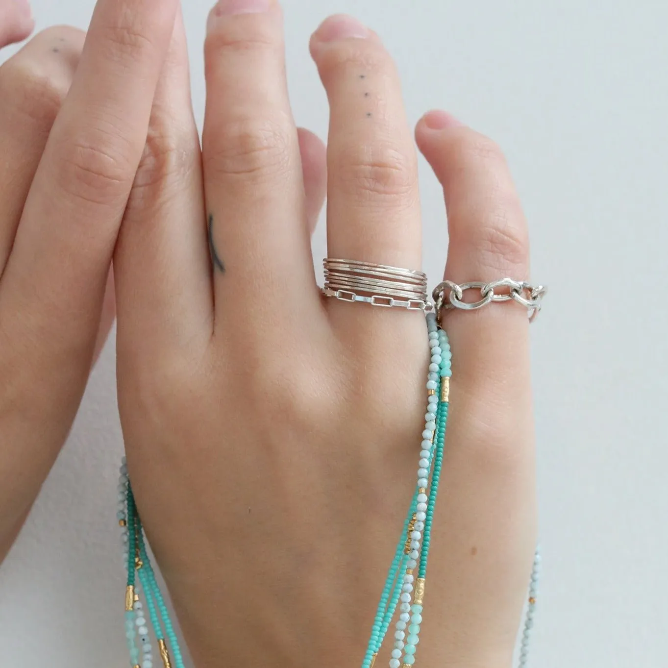 The "Stacking Rings" Set of Hammered Sterling Silver Stacking Rings
