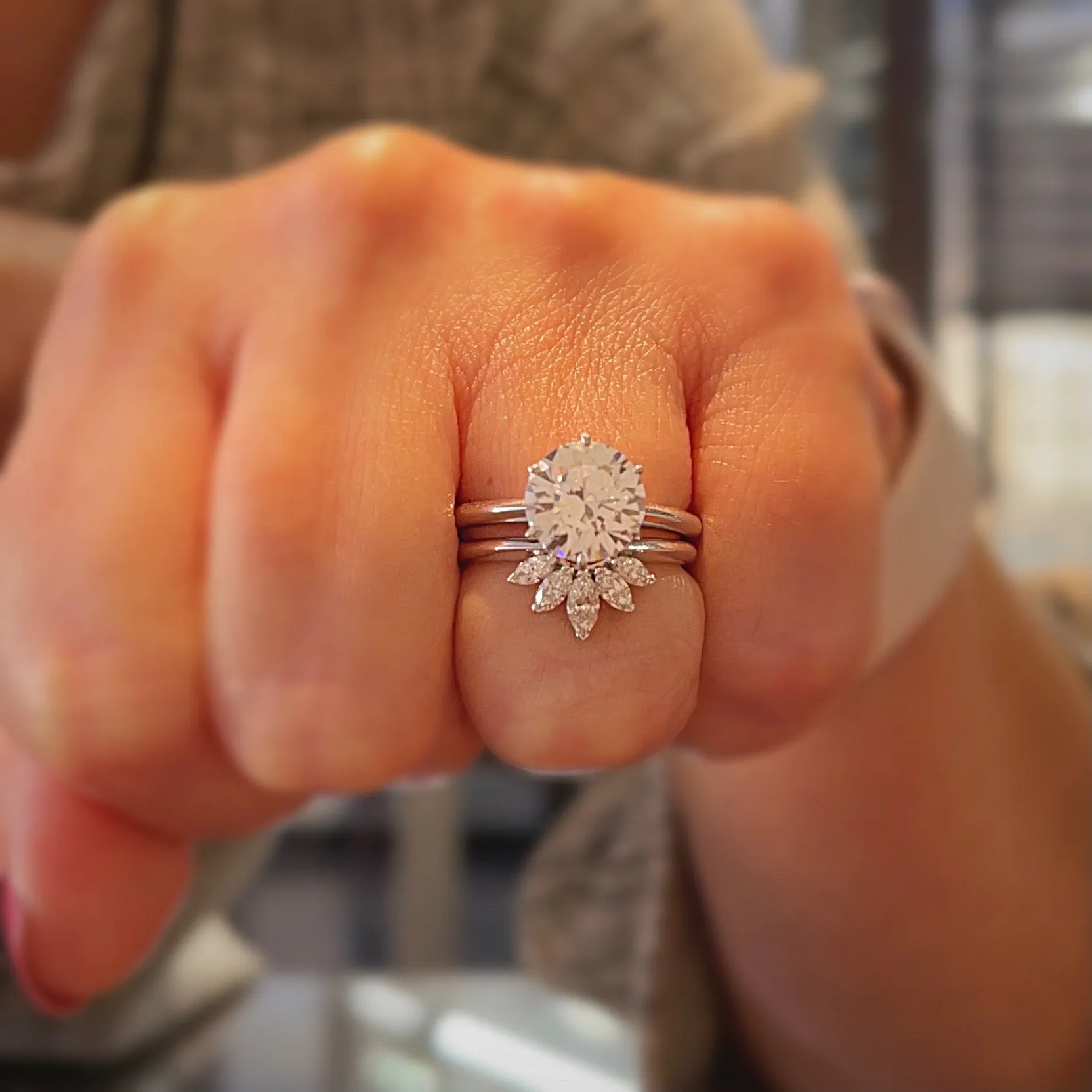 Theia Marquis Diamond Band - 14k White Gold