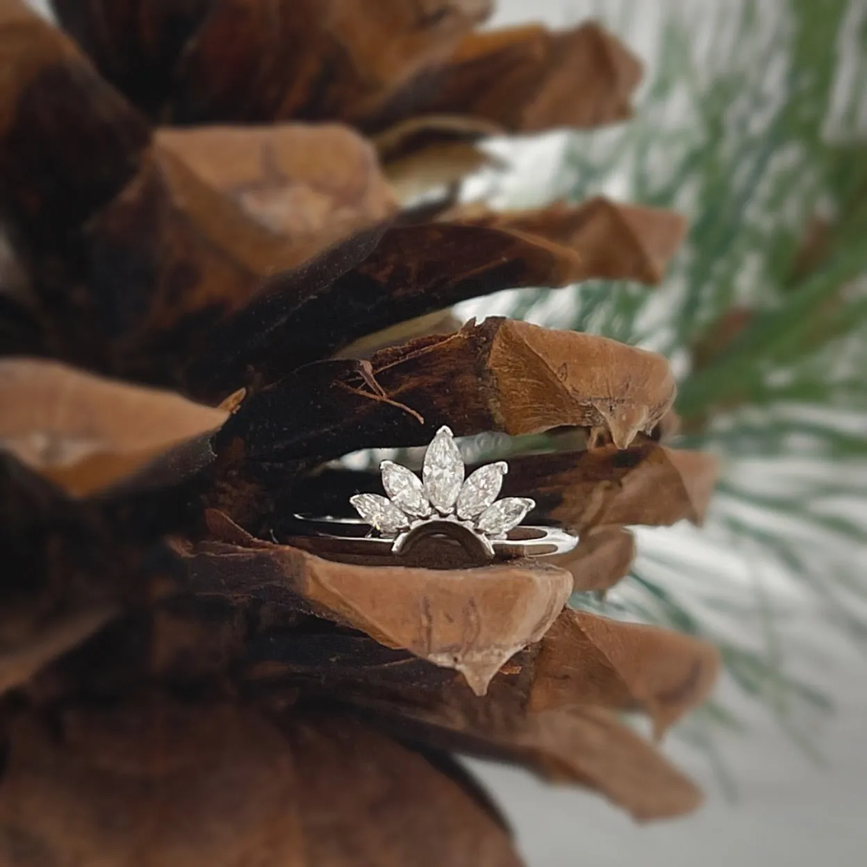 Theia Marquis Diamond Band - 14k White Gold