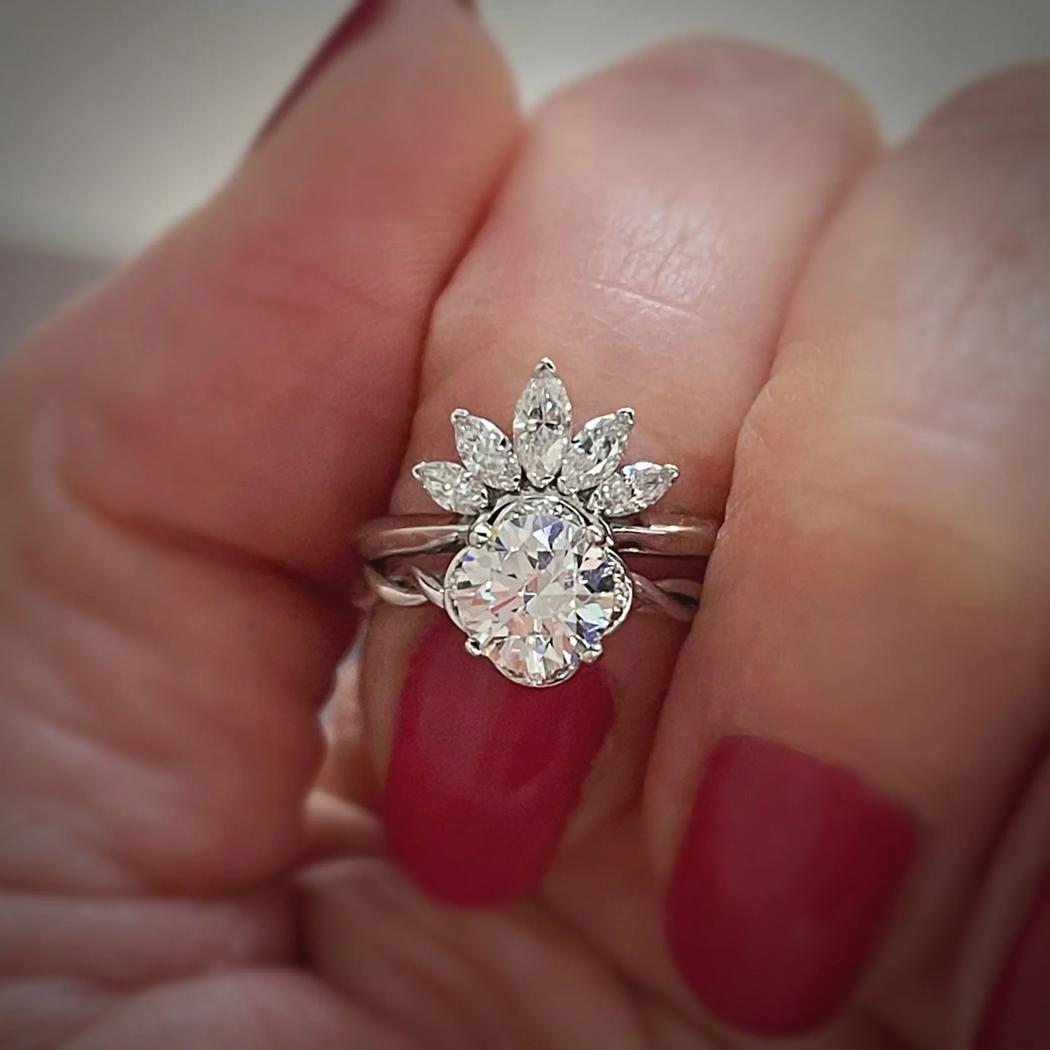 Theia Marquis Diamond Band - 14k White Gold