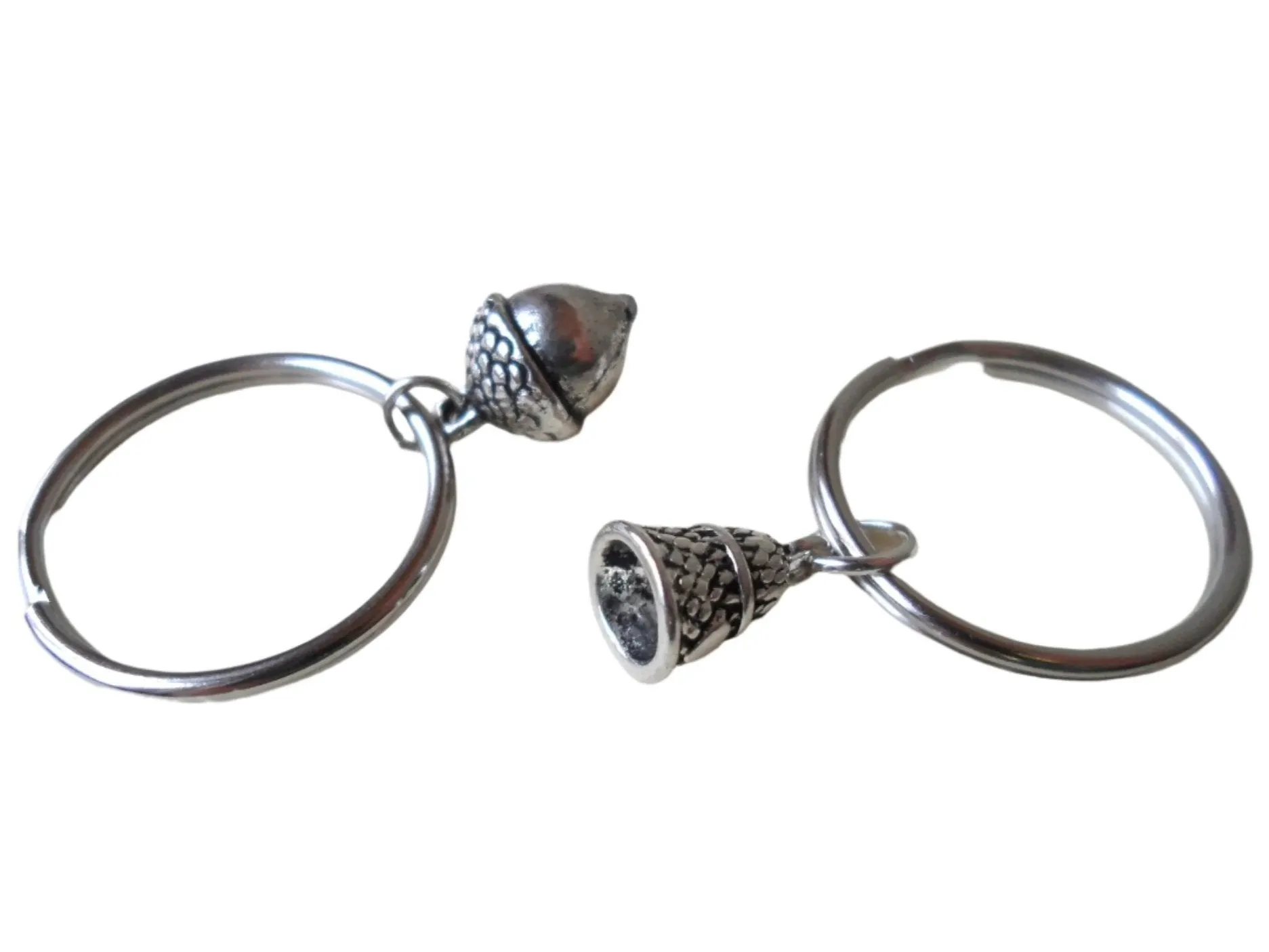 Thimble & Acorn Keychain Set - Peter Pan's Kiss; Couples Keychain Set