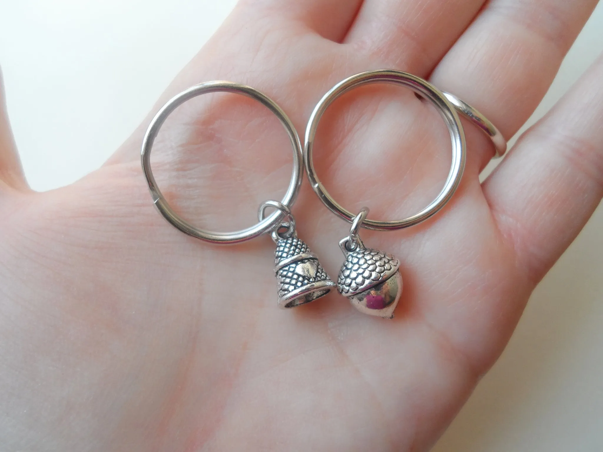 Thimble & Acorn Keychain Set - Peter Pan's Kiss; Couples Keychain Set