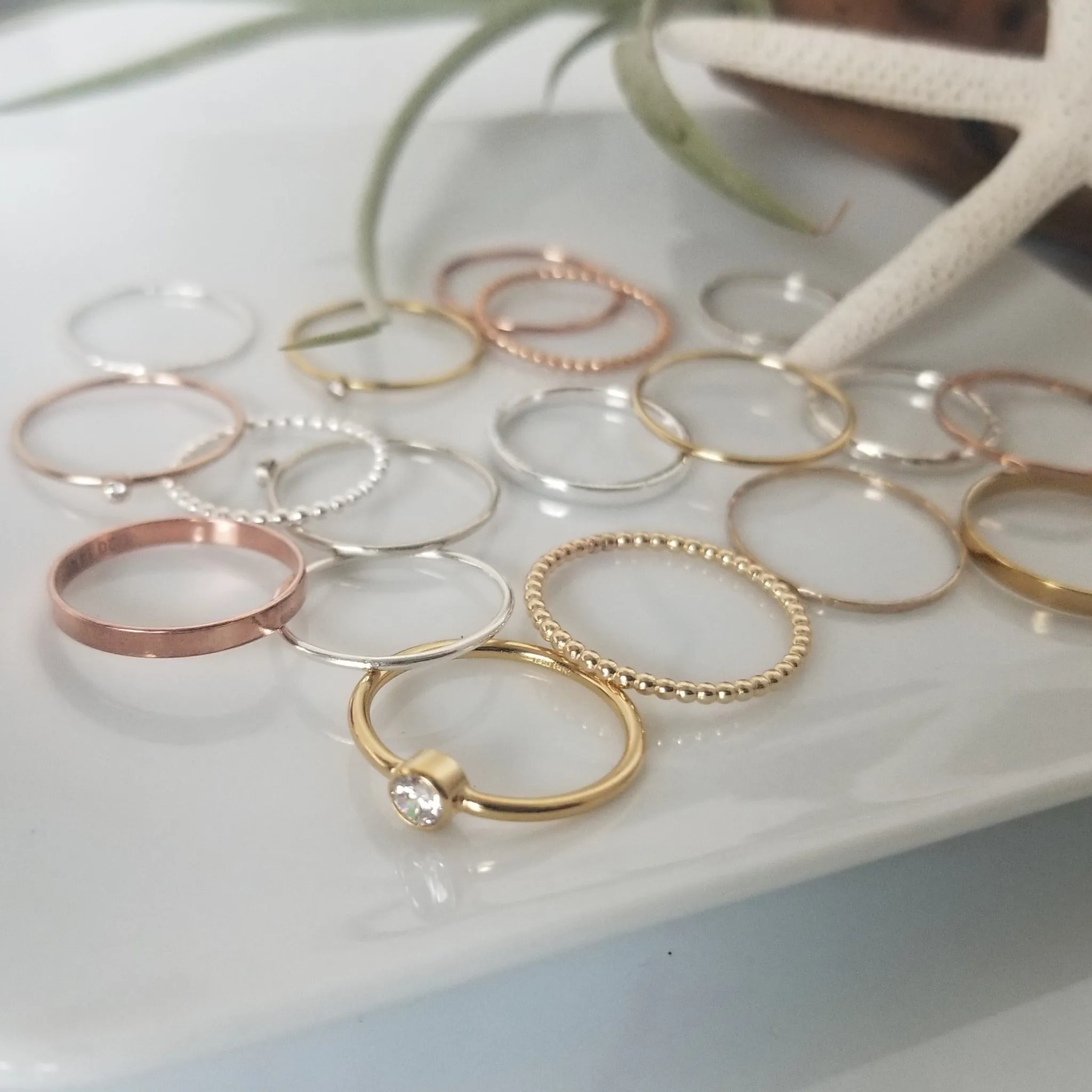 Thin Stacking or Midi Ring - Sterling, Gold, or Rose Gold