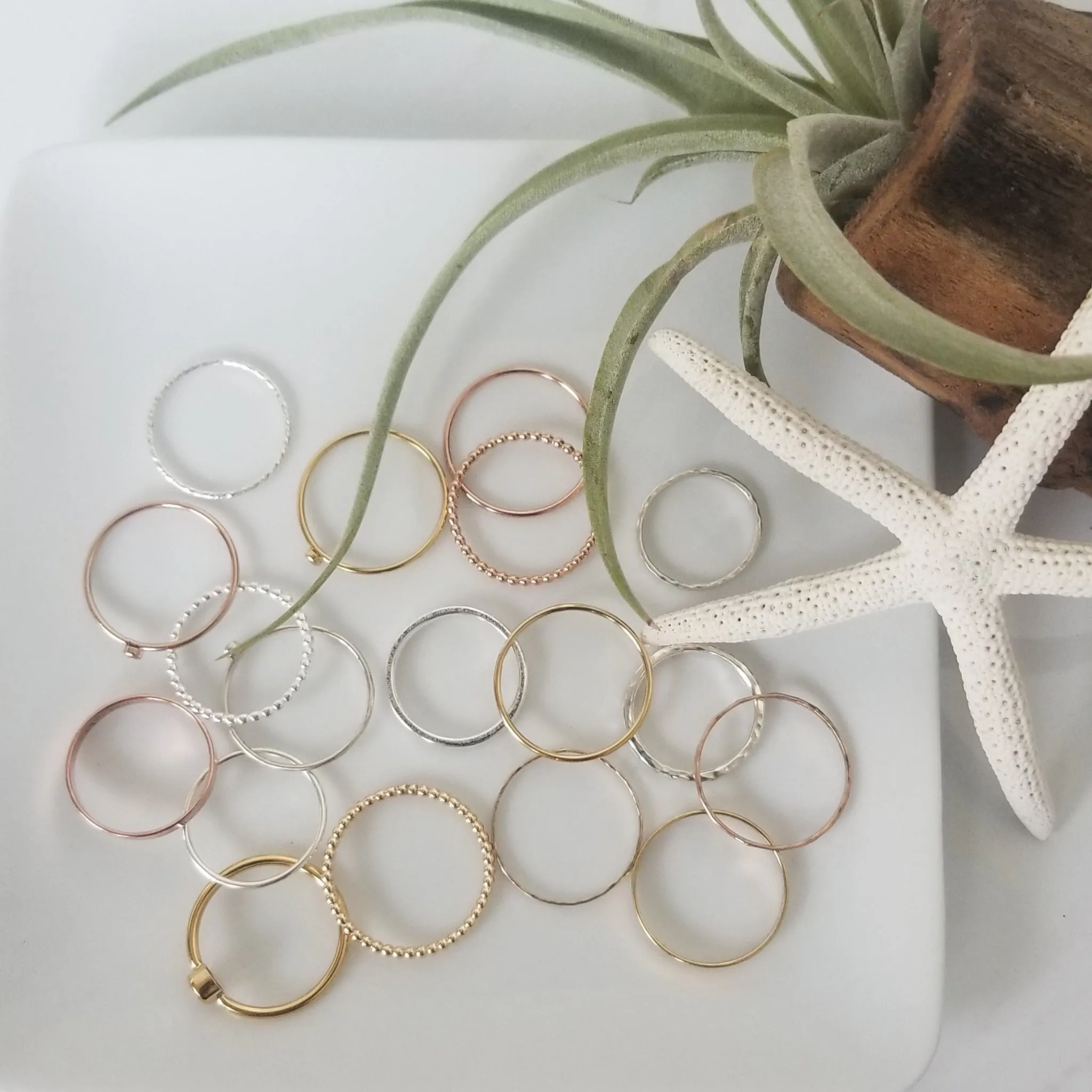 Thin Stacking or Midi Ring - Sterling, Gold, or Rose Gold