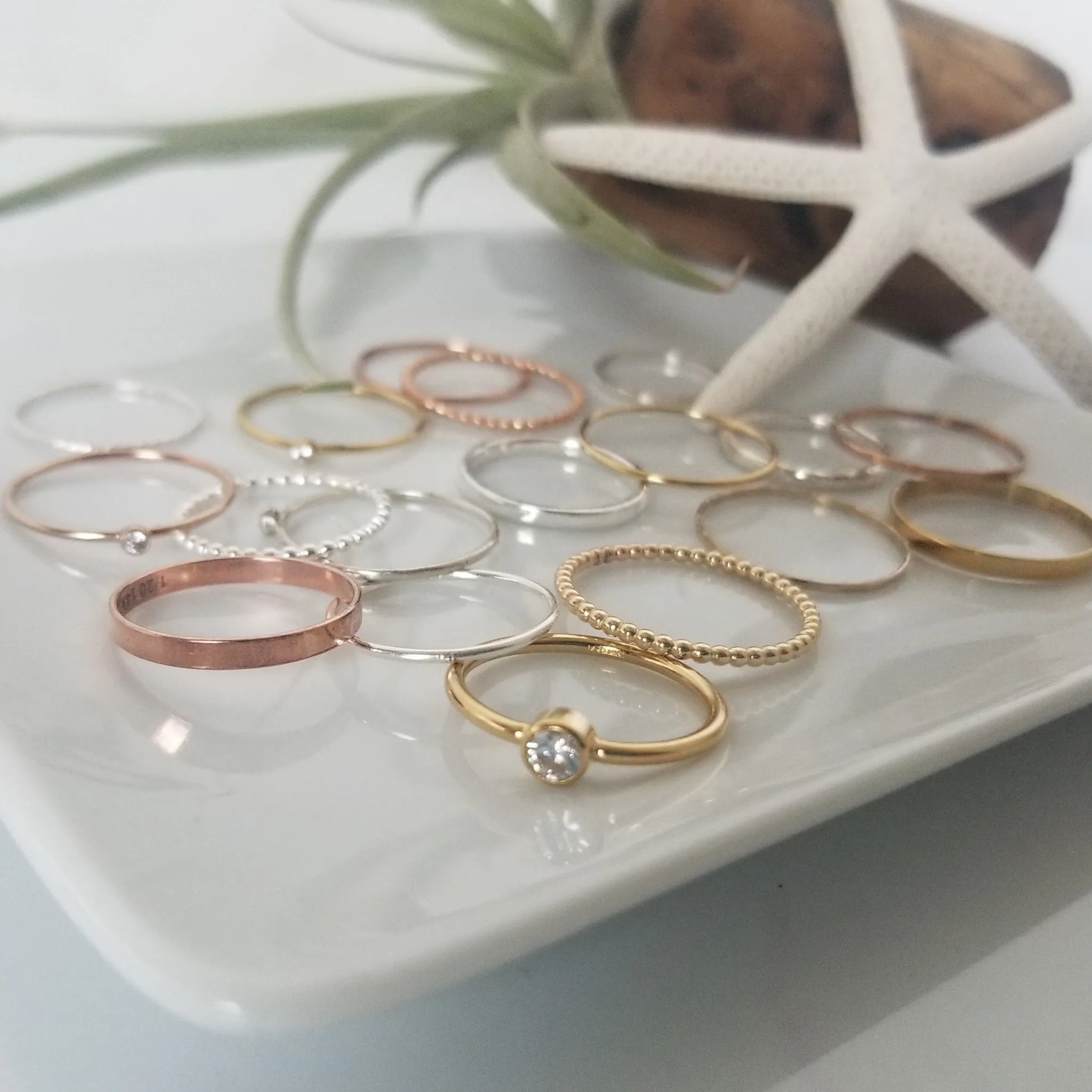 Thin Stacking or Midi Ring - Sterling, Gold, or Rose Gold